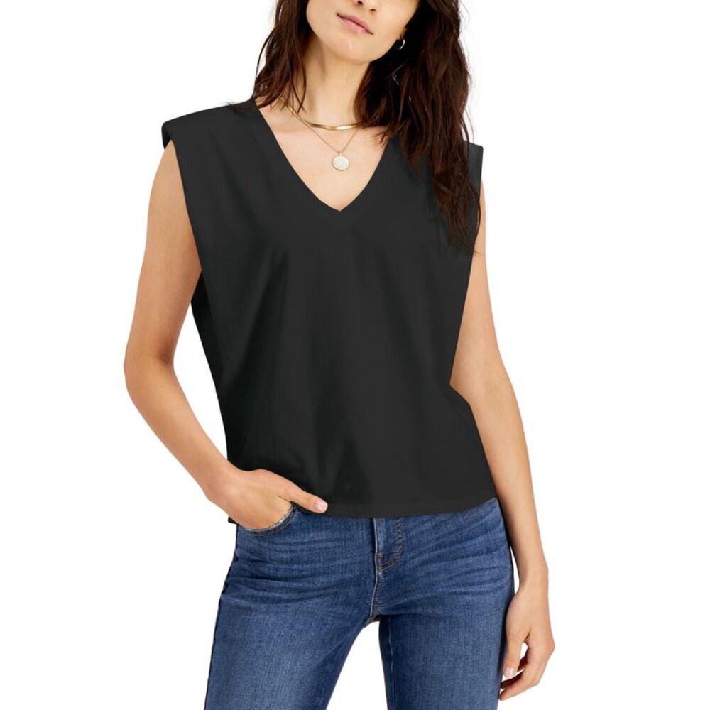 INC International Concepts Strong Shoulder V Neck T-Shirt
